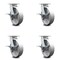 Service Caster 8 Inch Kingpinless Semi Steel Wheel Swivel Caster Set with Brakes SCC-KP30S820-SSR-SLB-4 - alternate 1